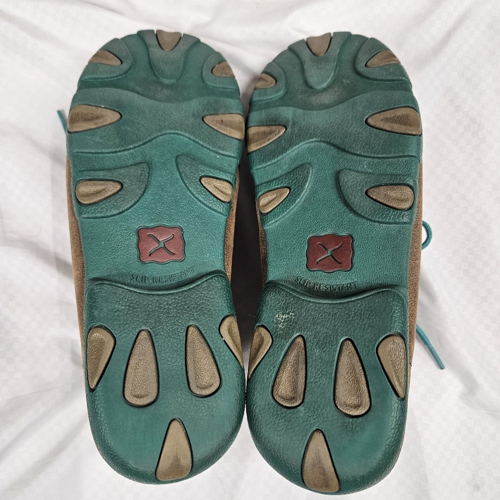 Twisted X Womens Chukka Driving Mocs, Turquoise/Brown Size 9 Western Leather - Picture 7 of 9
